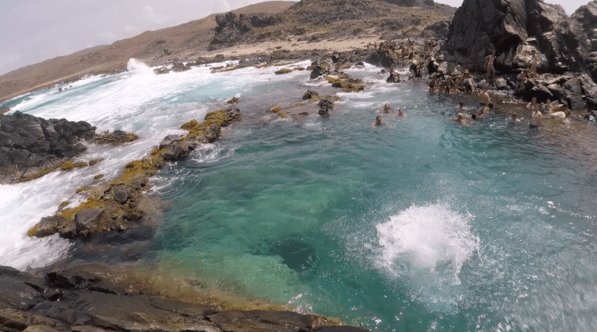 aruba natural pool from above